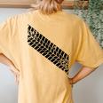 Tire Tread Mark Skid Tyre Women's Oversized Comfort T-Shirt Back Print Mustard