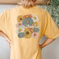 Twin Aunt Flowers Aunt Of Twins Twin Auntie Of Twins Women's Oversized Comfort T-Shirt Back Print Mustard
