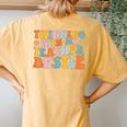 Twinning With My Teacher Bestie Twin Day Matching Women's Oversized Comfort T-Shirt Back Print Mustard
