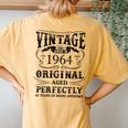 Vintage Made In 1964 60 Years Of Being Awesome Women's Oversized Comfort T-Shirt Back Print Mustard