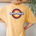 Vintage Spartans High School Spirit Go Spartans Pride Women's Oversized Comfort T-Shirt Back Print Mustard