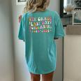 2023-2024 Last Day Of School Autograph 4Th Grade Graduation Women's Oversized Comfort T-Shirt Back Print Chalky Mint