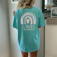 5 Years Of Awesome Girls 5Th Birthday Pink Boho Rainbow Cute Women's Oversized Comfort T-Shirt Back Print Chalky Mint