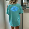 80S & 90S Kiss Mouth Lips Motif Vintage Blue Women's Oversized Comfort T-Shirt Back Print Chalky Mint