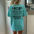 I Get My Attitude From My Freaking Awesome Dad Born October Women's Oversized Comfort T-Shirt Back Print Chalky Mint