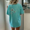 Basset-Hound Dandelion Flower Basshole Dog Mom Women Women's Oversized Comfort T-Shirt Back Print Chalky Mint