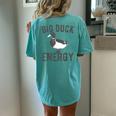 Big Duck Energy Retro Vintage Style Duck Meme Women's Oversized Comfort T-Shirt Back Print Chalky Mint