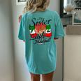 Big Sister Of Little Meatball Italian Theme 1St Birthday Women's Oversized Comfort T-Shirt Back Print Chalky Mint