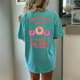 Big Sister Of Twins Baby Announcement Twin Girls Baby Reveal Women's Oversized Comfort T-Shirt Back Print Chalky Mint