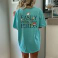 Bird Lovers For Easily Distracted By Birds Women's Oversized Comfort T-Shirt Back Print Chalky Mint