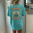 Boho Christian Easter Friday Is Good Sunday Is Coming Women's Oversized Comfort T-Shirt Back Print Chalky Mint