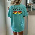 We Are On A Break Teacher Glasses Summer Break Hello Summer Women's Oversized Comfort T-Shirt Back Print Chalky Mint
