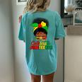 Celebrate Junenth Black Messy Bun 1865 Emancipation Women's Oversized Comfort T-Shirt Back Print Chalky Mint