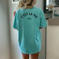 C'est La Vie Paris France Vintage Summer Graphic Women's Oversized Comfort T-Shirt Back Print Chalky Mint