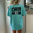 Cheer Mom Pom Pom Cheerleader Team Mama Cheerleading Women's Oversized Comfort T-Shirt Back Print Chalky Mint