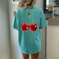Cherry Red Aesthetic Cherries Trendy Summer Women Women's Oversized Comfort T-Shirt Back Print Chalky Mint