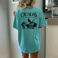 Cicadas 2024 Comeback Tour Band Concert Insect Emergence Women's Oversized Comfort T-Shirt Back Print Chalky Mint