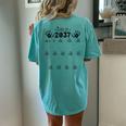 Class Of 2037 Grow With Me Pre-K To 12Th Grade Handprint Women's Oversized Comfort T-Shirt Back Print Chalky Mint