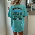 Crazy Sister In Law And I'm Not Afraid To Use Her Women's Oversized Comfort T-Shirt Back Print Chalky Mint