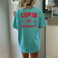 Cupid University College Valentines Day Love Red Women's Oversized Comfort T-Shirt Back Print Chalky Mint