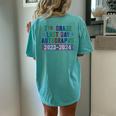 Cute 7Th Grade Last Day School Autographs 2024 Sign My Women's Oversized Comfort T-Shirt Back Print Chalky Mint