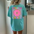 Donut Sprinkle Kindness Girls Doughnut Lover Women's Oversized Comfort T-Shirt Back Print Chalky Mint
