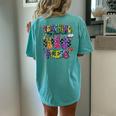 Easter Day Teacher Bunny Happy Easter Day Trendy 2024 Women's Oversized Comfort T-Shirt Back Print Chalky Mint