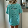 Embrace The Hygge Slow Living Comfy Cozy Coffee Cup Women's Oversized Comfort T-Shirt Back Print Chalky Mint