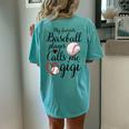 My Favorite Baseball Player Calls Me Gigi Cute Gigi Baseball Women's Oversized Comfort T-Shirt Back Print Chalky Mint