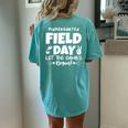 Field Day Kindergarten K Purple 2024 Boy Girl Teacher Women's Oversized Comfort T-Shirt Back Print Chalky Mint