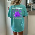 Fight Lupus Purple Awareness Ribbon Lupus Fighter Men Women's Oversized Comfort T-Shirt Back Print Chalky Mint