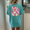 In My First Grade Era Groovy Teacher Apple Disco Ball Women Women's Oversized Comfort T-Shirt Back Print Chalky Mint