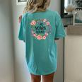 Floral 70 Years Old 70Th Birthday 70 Years Loved Women's Oversized Comfort T-Shirt Back Print Chalky Mint