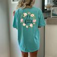Floral 77 Years Loved 77Th Birthday For Grandma Women Women's Oversized Comfort T-Shirt Back Print Chalky Mint