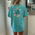 Floral 81 Years Loved 81St Birthday For Grandma Women Women's Oversized Comfort T-Shirt Back Print Chalky Mint