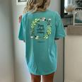 Floral Christian Pray Without Ceasing Bible Verse Motivation Women's Oversized Comfort T-Shirt Back Print Chalky Mint