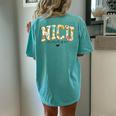 Floral Nicu Nurse Neonatal Intensive Care Unit Nurse Women's Oversized Comfort T-Shirt Back Print Chalky Mint