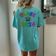 Class Of 2024 Graduation 12Th Grade Senior Last Day Women's Oversized Comfort T-Shirt Back Print Chalky Mint