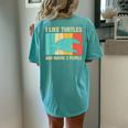 Turtle Sea Turtle Lover Boys Girls Women's Oversized Comfort T-Shirt Back Print Chalky Mint