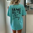 Game Day Sport Lover Basketball Mom Girl Women's Oversized Comfort T-Shirt Back Print Chalky Mint
