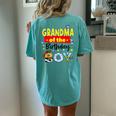 Grandma Of The Birthday Boy Toy Familly Matching Story Women's Oversized Comfort T-Shirt Back Print Chalky Mint