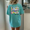 Groovy Happy Last Day Of School Para Life Women's Oversized Comfort T-Shirt Back Print Chalky Mint