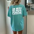 Groovy In May We Wear Purple Lupus Awareness Month Women Women's Oversized Comfort T-Shirt Back Print Chalky Mint