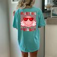 Groovy Valentine Vibes Valentines Day For Girl Womens Women's Oversized Comfort T-Shirt Back Print Chalky Mint