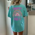 Happy Last Day Of Pre-K Leopard Rainbow Women's Oversized Comfort T-Shirt Back Print Chalky Mint