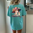 Happy Mother's Day Cute Floral Mom Mommy Grandma Womens Women's Oversized Comfort T-Shirt Back Print Chalky Mint