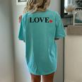 Happy Valentines Day Red Heart Love Cute V-Day Kid Women's Oversized Comfort T-Shirt Back Print Chalky Mint