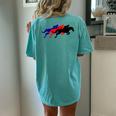 Horse Race Splechase Derby Racing Women's Oversized Comfort T-Shirt Back Print Chalky Mint