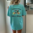 A House Full Of Cats And Fabric Quilting Lovers Women's Oversized Comfort T-Shirt Back Print Chalky Mint