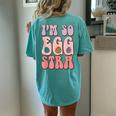 I'm So Egg-Stra Cute Bunny Egg Hunt Retro Groovy Easter Day Women's Oversized Comfort T-Shirt Back Print Chalky Mint